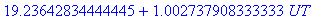 19.23642834444445+1.002737908333333*UT